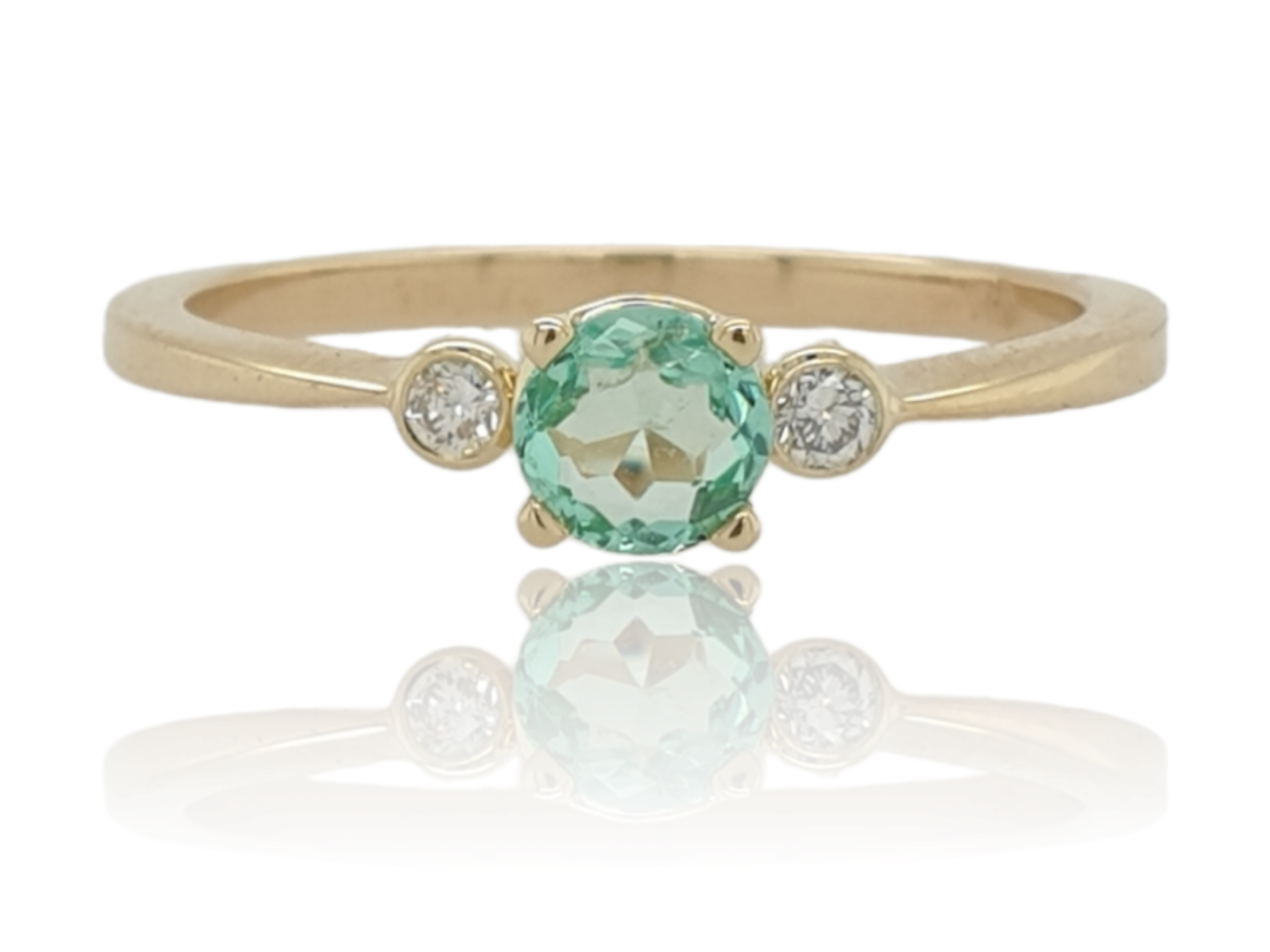 Paar Patch achterzijde 14 Karaat gouden ring met smaragd en briljant #26467 |  Goudsmederij/Juwelier Arnold van Dodewaard