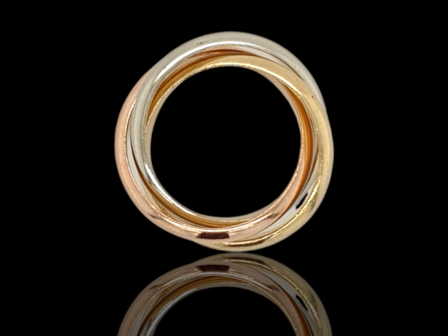 Gouden trinity ring. #28074 - Image 3