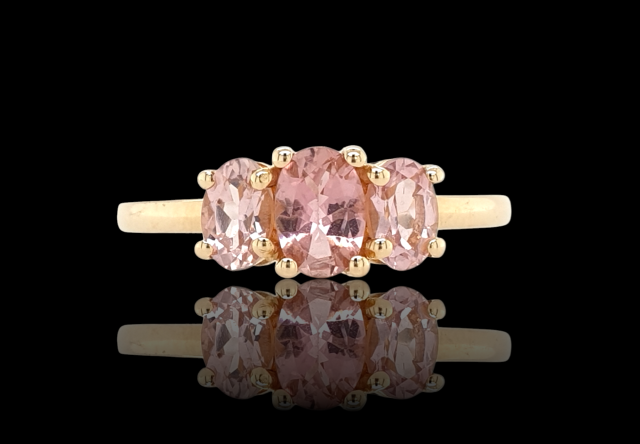 14 Karaat gouden ring met Roze tourmalijn, Morganiet. #27979