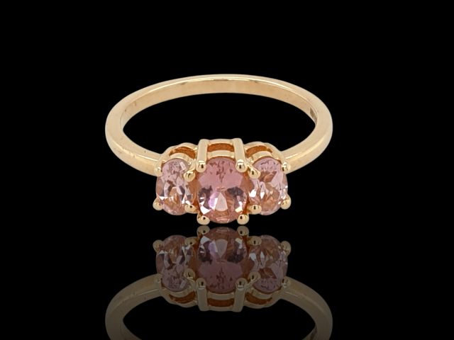 14 Karaat gouden ring met Roze tourmalijn, Morganiet. #27979 - Image 2