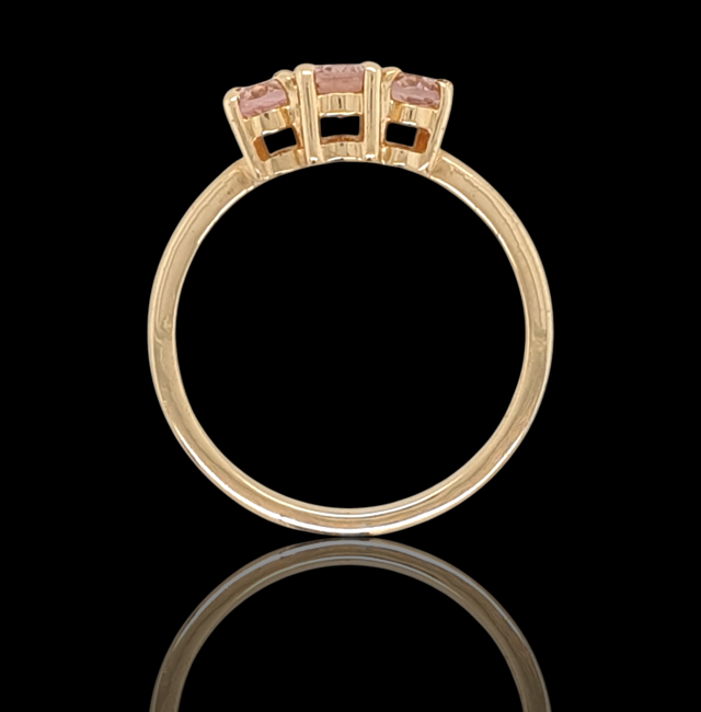 14 Karaat gouden ring met Roze tourmalijn, Morganiet. #27979 - Image 3