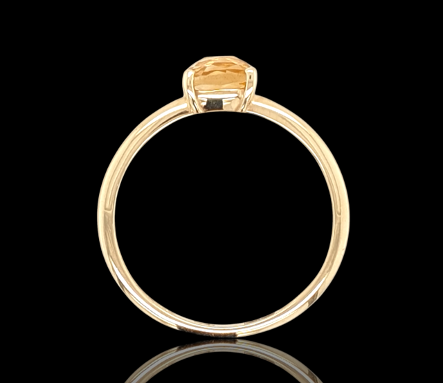 Gouden ring met Cusion geslepen citrien. #27411 - Image 2