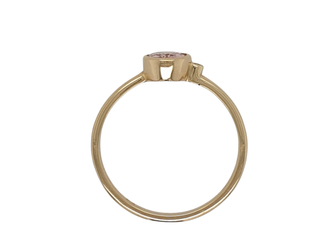 Gouden ring met Morganiet en briljant. #24451 - Image 2