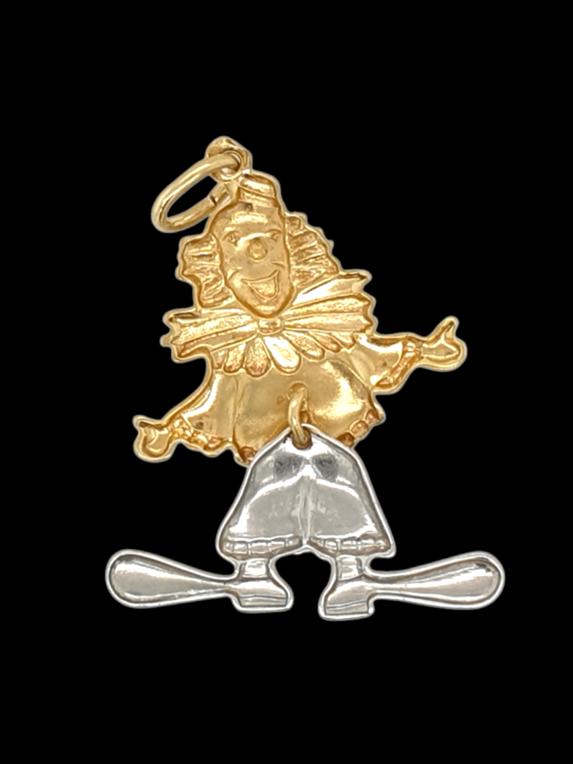 Twee kleuren gouden hanger Clown. #27777 - Image 2