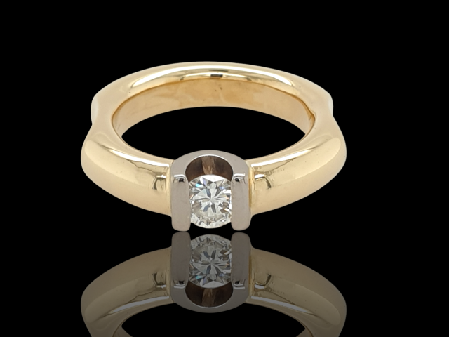 Volle 14 karaat gouden solitair briljant ring 0.70ct. # 28126 - Image 2