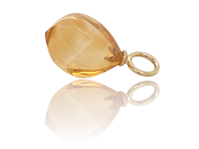 Citrien hanger met gouden oog. #28167 - Image 2