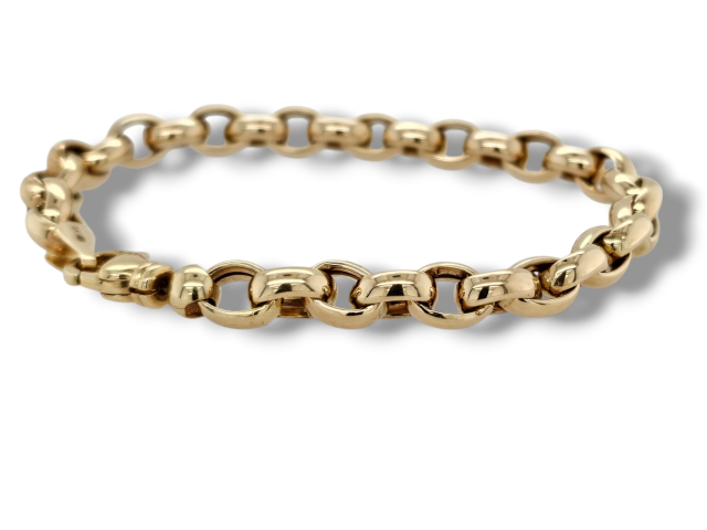 Gouden jasseron armband met ovale holle schakels  #27018 - Image 2