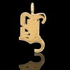 Gouden hanger letter B. bezet met kleine diamantjes # 28181 - Afbeelding 4