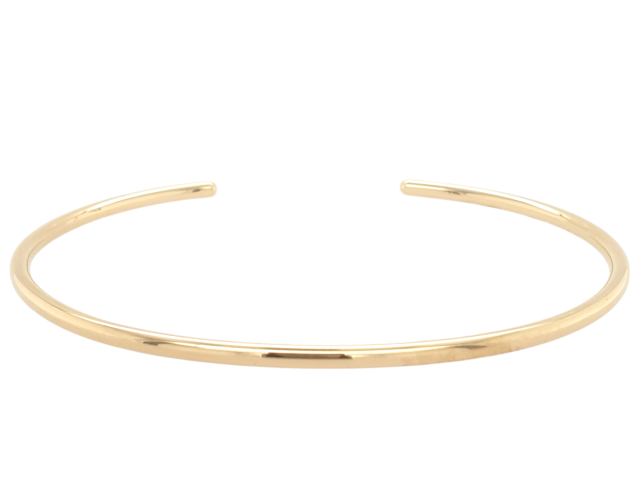 Gouden bangle armband van massief gesmede draad #27034