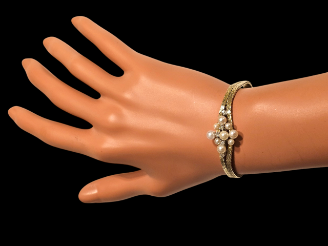 Gouden armband met parels en briljantjes, #28210 - Image 3