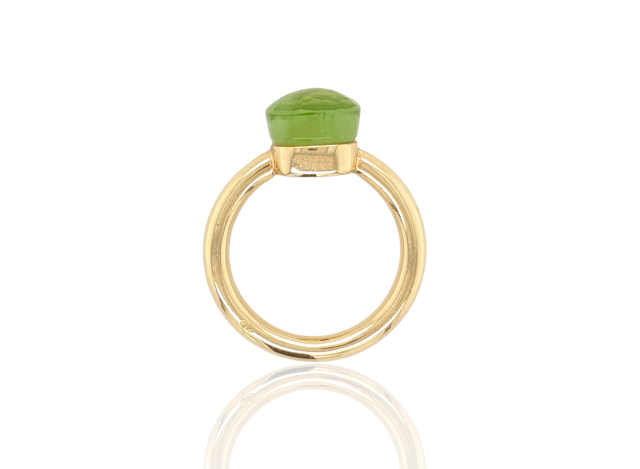 Gouden ring met groene Peridot, Pomellato-like. #21745 - Image 2