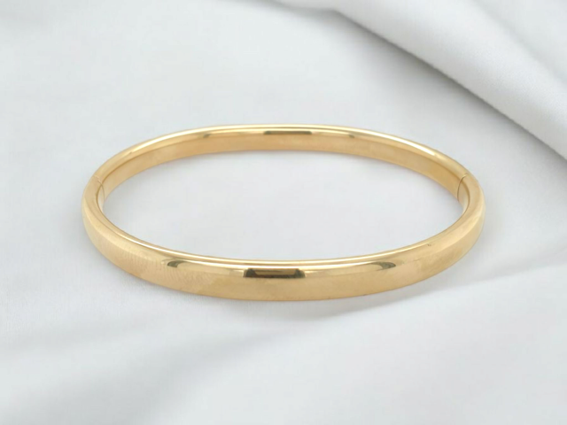 Gouden bangle armband 6 mm breed 8.5cm polsmaat #28381